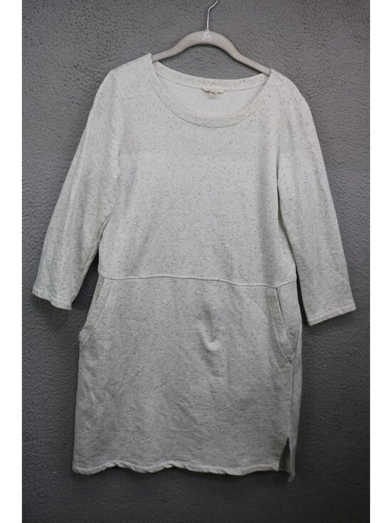 Eileen Fisher Sweatshirt 3/4 Sleeves Dress-Small/Petite-Pockets-Organic Cotton - Picture 1 of 10